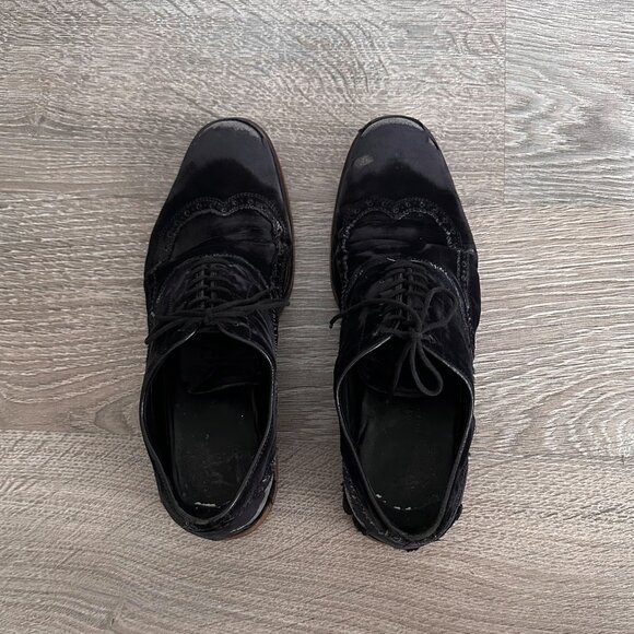 JOHN VARVATOS FLEETWOOD VELVET OXFORD NAVY DRESS SHOE - Picture 3 of 4